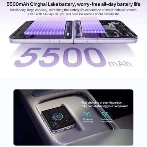 Honor Magic V Flip2, 12 Go + 256 Go, 6,82 pouces + 4,0 pouces, MagicOS 9.0.1, Android 15, Snapdragon 8 Gen 3 Octa Core, Réseau : 5G, NFC, OTG (Gris) SH841H321-021